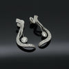 Contemporary 3.18cttw Diamond Musical Note Dangle 14Kt White Gold Earring