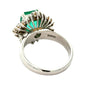 Mid Century Modern Colombia Emerald and Diamond Platinum Ring