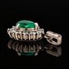 Estate .75ct. Fine Emerald & Diamond Platinum Pendant