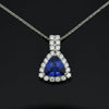 Contemporary Fine 4.04ct Tanzanite and Diamond White Gold Necklace