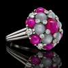 Estate Oscar Heyman Star Ruby & Star Sapphire Diamond Platinum Ring. All Weights Estimated.