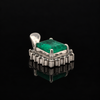 Estate 1.21ct. Emerald & Diamond Platinum Pendant