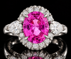 Estate Oscar Heyman 3.60ct Pink Sapphire & Diamond Platinum Ring