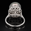 Estate 15.00mm Tahitian Pearl and Diamond Platinum Ring