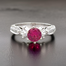  Designer EMJ Ruby and Diamond 18K White Gold Ring 14844