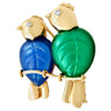 Cartier Paris 1989 Revival Love Birds Diamond and Chalcedony 18K Yellow Gold Pendant/Brooch