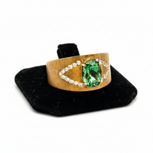  1990's Diamond and Indicolite 14k Yellow Gold Ring