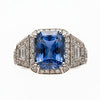 Custom Made Fine Sapphire and Diamond Platinum Ring