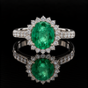 Estate 2ct. Emerald and Diamond 18KT White Gold Ring