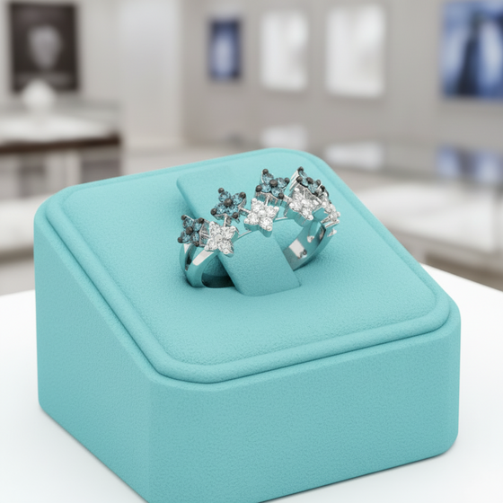 Estate Aquamarine and Diamond 14K White Gold Ring 15503