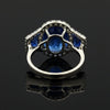 Estate 6.03ct Fine Oval Sapphire & Diamond Platinum Ring