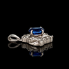 Estate 1.46ct. Oval Sapphire & Diamond Platinum Pendant
