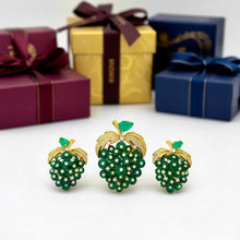  Italian Designer Giovane Emerald Diamond 18Kt White and Yellow Gold Earring and Brooch/Pendant Set