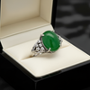 Jade and Diamond Platinum Ring