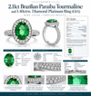 Estate 2.11ct. Brazillian Paraiba Tourmaline and 1.40cttw. Diamond Platinum Ring (GIA)