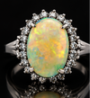 Estate Fine 4.60ct. Opal & Diamond Platinum Ring