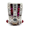 Art Deco Diamond and Ruby Platinum Ring