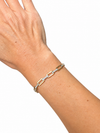 Designer Italian Paper Clip Diamond 14K White/Yellow Gold Bracelet