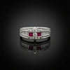 Vintage Ruby & Diamond Platinum Ring