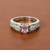 14K White Gold Pink Tourmaline and Diamond Ring 14849