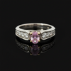 14K White Gold Pink Tourmaline and Diamond Ring 14849