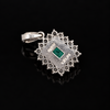 Estate 1.21ct. Emerald & Diamond Platinum Pendant