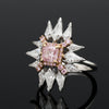 Vintage J.E. Caldwell Natural Fancy Pink & White Diamond Platinum/18K Rose Gold Ring