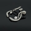 Contemporary 3.18cttw Diamond Musical Note Dangle 14Kt White Gold Earring