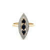 Vintage Sapphire & Diamond 14K Yellow & White Gold Ring