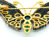 Estate Sapphire Emerald Diamond 14K Yellow Gold Silver Top Butterfly Brooch/Pendant 15337