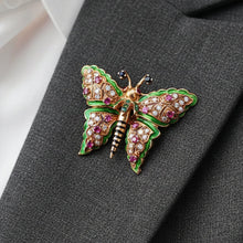  Ruby, Diamond, Sapphire, Enamel and 18K Yellow Gold Butterfly Brooch/Pendant