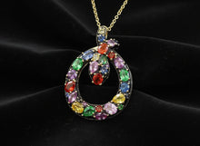  Effy Multicolor Sapphire, Tsavorite and 14K White Gold Snake Necklace