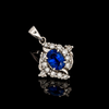 Estate 1.46ct. Oval Sapphire & Diamond Platinum Pendant