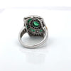 Vintage Emerald & Diamond 18K White & Yellow Gold Ring
