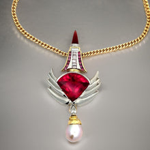  Estate Designer David Sacco Original  "The Art Of Being" Rubellite Natural Fancy Light Pink Diamond Necklace 14920