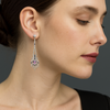 Diamond, Pink and Blue Sapphire and 18K White Gold Dangle Earrings
