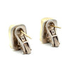 Modern Designer Rough Cut Aquamarine, Silver & 18kt Yellow Gold Set
