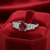 Fine Ruby and Diamond Platinum Ring