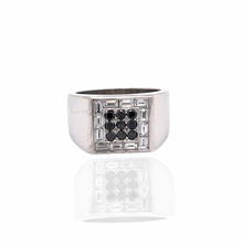  Graff Black and White Diamond Platinum Gents Ring