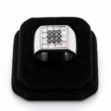  Graff Black and White Diamond Platinum Gents Ring