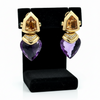Personal Estate Of Hollywood Actress Diane Ladd 40 cttw Amethsyt 20 cttw Citrine and Diamond 18K YG Earrings 15299