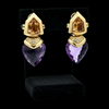 Personal Estate Of Hollywood Actress Diane Ladd 40 cttw Amethsyt 20 cttw Citrine and Diamond 18K YG Earrings 15299