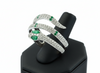 Effy Diamond and Emerald 14K White Gold Snake Ring