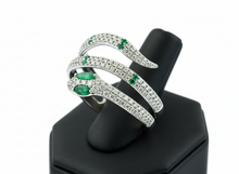  Effy Diamond and Emerald 14K White Gold Snake Ring