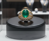 Certified 5.95ct Colombia Emerald and Diamond Yellow Gold Ring