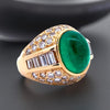 Certified 5.95ct Colombia Emerald and Diamond Yellow Gold Ring