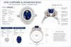 Modern Fine Sapphire and Diamond 14Kt White Gold Ring
