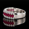 Estate Ruby & Diamond 14KT White Gold Ring