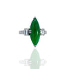 Marquis Jade Diamond and Platinum Ring