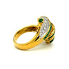 Designer Prestige Emerald and Diamond 18K Yellow Gold Ring